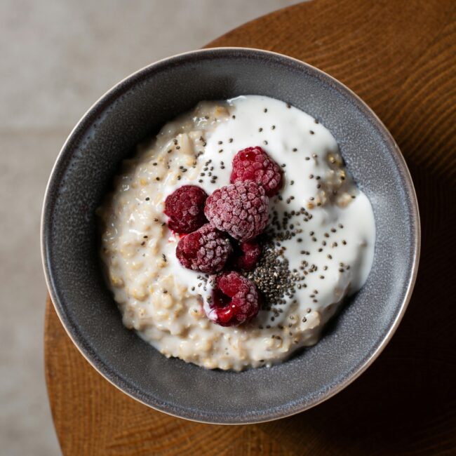 Porridge with Fresh Raspberries